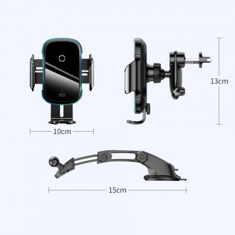 Baseus automatický elektrický držák do auta Qi bezdrátová nabíječka 15W černá (WXHW03-01)