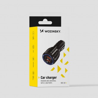 Wozinsky nabíječka do auta 2xUSB černá (WCC-02)