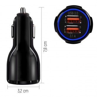 Wozinsky nabíječka do auta 2xUSB černá (WCC-02)