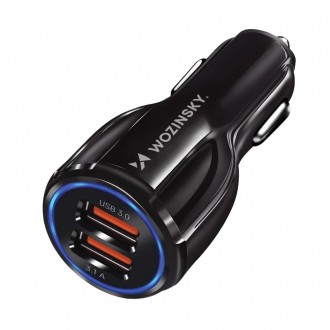 Wozinsky nabíječka do auta 2xUSB černá (WCC-02)