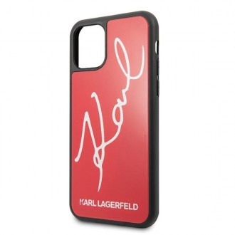Karl Lagerfeld KLHCN58DLKSRE iPhone 11 Pro červený/červený pevný obal Signature Glitter