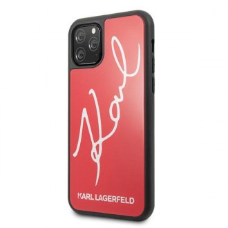 Karl Lagerfeld KLHCN65DLKSRE iPhone 11 Pro Max červený/červený pevný obal Signature Glitter