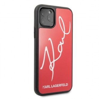 Karl Lagerfeld KLHCN65DLKSRE iPhone 11 Pro Max červený/červený pevný obal Signature Glitter