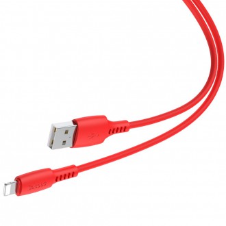 Barevný kabel Baseus USB / Lightning 2,4A 1,2 m červený (CALDC-09)