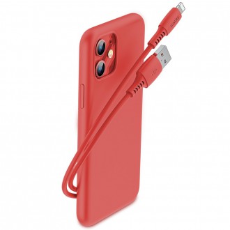 Barevný kabel Baseus USB / Lightning 2,4A 1,2 m červený (CALDC-09)