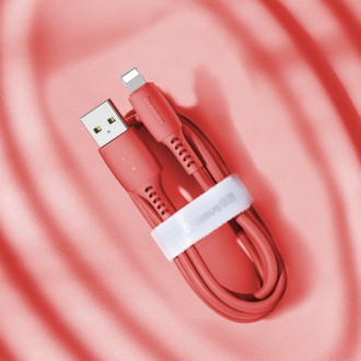 Barevný kabel Baseus USB / Lightning 2,4A 1,2 m červený (CALDC-09)