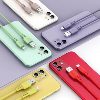 Barevný kabel Baseus USB / Lightning 2,4A 1,2 m červený (CALDC-09)