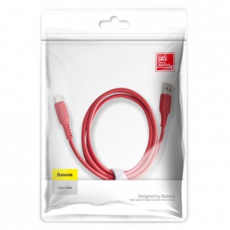 Barevný kabel Baseus USB / Lightning 2,4A 1,2 m červený (CALDC-09)