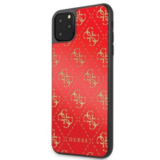 Guess GUHCN654GGPRE iPhone 11 Pro Max červené/červené pevné pouzdro 4G Double Layer Glitter