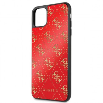 Guess GUHCN654GGPRE iPhone 11 Pro Max červené/červené pevné pouzdro 4G Double Layer Glitter