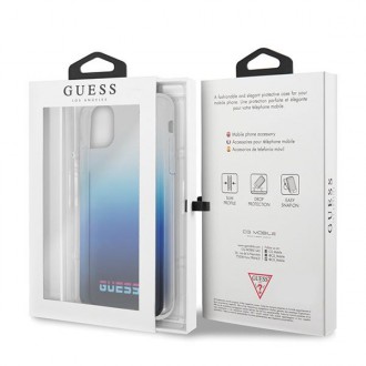 Pevné pouzdro Guess GUHCN65DGCNA na iPhone 11 Pro Max modrá/gradientní modrá California