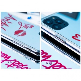 Zrcadlové pouzdro Kingxbar Angel zdobené originálními zrcadlovými krystaly Swarovski Crystals iPhone 11 Pro Max transparentní