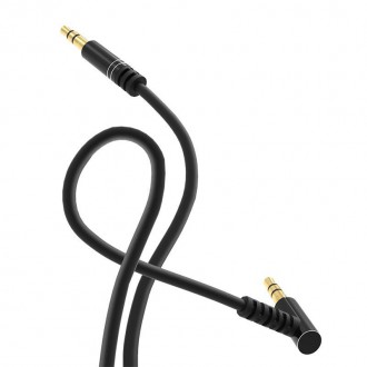 Dudao úhlový kabel AUX mini jack 3,5 mm 1 m černý (L11 černý)