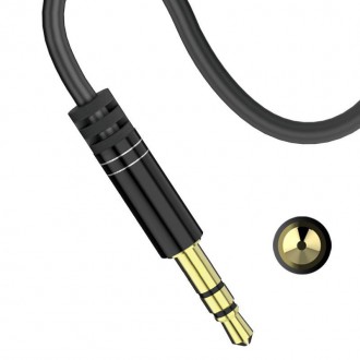 Dudao úhlový kabel AUX mini jack 3,5 mm 1 m černý (L11 černý)