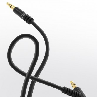 Dudao úhlový kabel AUX mini jack 3,5 mm 1 m černý (L11 černý)