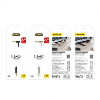 Dudao úhlový kabel AUX mini jack 3,5 mm 1 m bílý (L11 bílý)