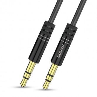Dudao dlouhý flexibilní kabel AUX mini jack 3,5mm pružina ~150cm černá (L12 černá)