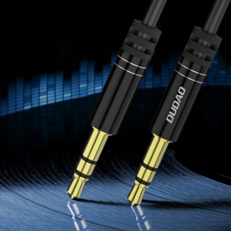 Dudao dlouhý flexibilní kabel AUX mini jack 3,5mm pružina ~150cm černá (L12 černá)