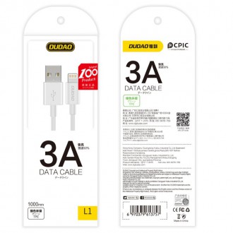 Dudao kabel USB / USB Typ C 3A 1m bílý (L1T bílý)