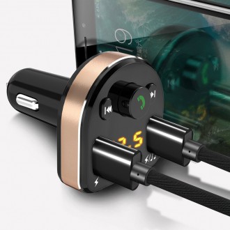 Dudao Bluetooth FM vysílač nabíječka do auta MP3 3.1 A 2x USB černá (R2Pro černá)