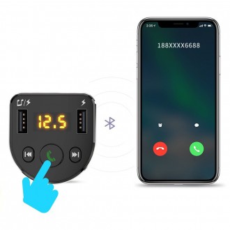 Dudao Bluetooth FM vysílač nabíječka do auta MP3 3.1 A 2x USB černá (R2Pro černá)