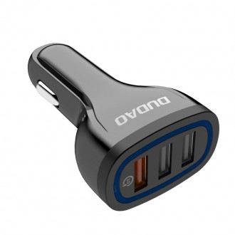 Dudao autonabíječka rychlé nabíjení Quick Charge 3.0 QC3.0 2.4A 18W 3x USB bílá (R7S bílá)