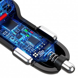 Dudao autonabíječka rychlé nabíjení Quick Charge 3.0 QC3.0 2.4A 18W 3x USB bílá (R7S bílá)
