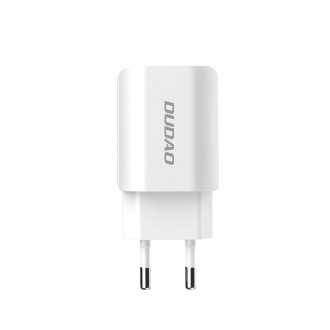 Dudao EU nabíječka 2x USB 5V/2,4A + Lightning bílý kabel (A2EU + Lightning bílý)