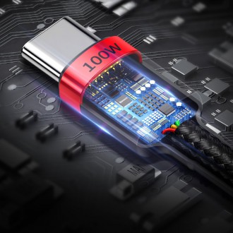 [RETURNED ITEM] Baseus Cafule Cable Nylon Braided Wire USB Typ C PD Power Delivery 2.0 100W 20V 5A 2m gray (CATKLF-ALG1)