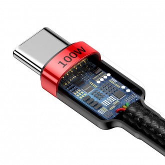 [RETURNED ITEM] Baseus Cafule Cable Nylon Braided Wire USB Typ C PD Power Delivery 2.0 100W 20V 5A 2m black (CATKLF-AL91)