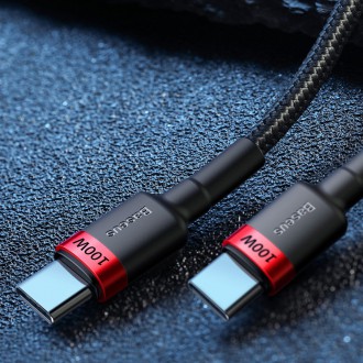 [RETURNED ITEM] Baseus Cafule Cable Nylon Braided Wire USB Typ C PD Power Delivery 2.0 100W 20V 5A 2m black (CATKLF-AL91)