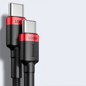 [RETURNED ITEM] Baseus Cafule Cable Nylon Braided Wire USB Typ C PD Power Delivery 2.0 100W 20V 5A 2m black (CATKLF-AL91)