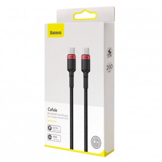 [RETURNED ITEM] Baseus Cafule Cable Nylon Braided Wire USB Typ C PD Power Delivery 2.0 100W 20V 5A 2m black (CATKLF-AL91)