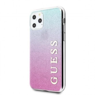 Guess GUHCN65PCUGLPBL iPhone 11 Pro Max růžové modré/růžovo modré pevné pouzdro Glitter Gradient