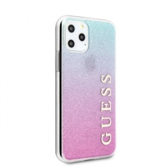 Guess GUHCN65PCUGLPBL iPhone 11 Pro Max růžové modré/růžovo modré pevné pouzdro Glitter Gradient
