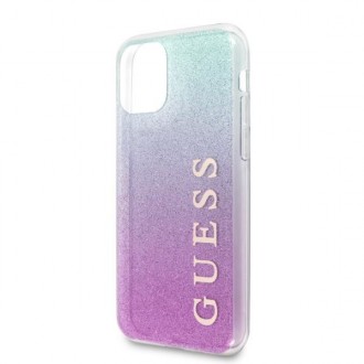 Guess GUHCN65PCUGLPBL iPhone 11 Pro Max růžové modré/růžovo modré pevné pouzdro Glitter Gradient