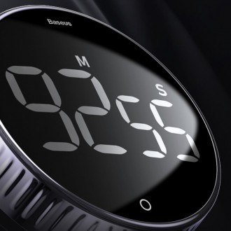 Baseus Heyo rotační časovač elektronický časovač černý časovač (ACDJS-01)