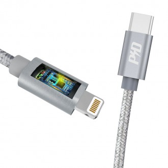 Dudao kabel USB typu C - Lightning Power Delivery 45W 1m šedý (L5Pro šedý)