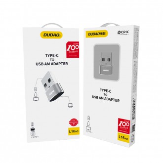 Dudao adaptér z USB Type-C na USB černý (L16AC černý)