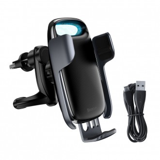 [RETURNED ITEM] Baseus Milky Way 15W wireless Qi car charger phone automatic holder black (WXHW02-01)