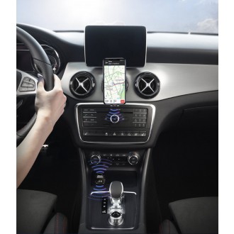 Baseus F40 FM audio vysílač Bluetooth AUX port nabíječka do auta 2x USB 15W 2A černá (CCF40-01)
