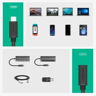 Ugreen cable extension cord USB Type C 3.1 (female) - USB Type C 3.1 (male) 0.5m black (40574)