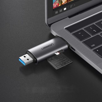 [ON RETURN] Ugreen SD / micro SD card reader for USB 3.0 / USB Type C 3.0 gray (50706)