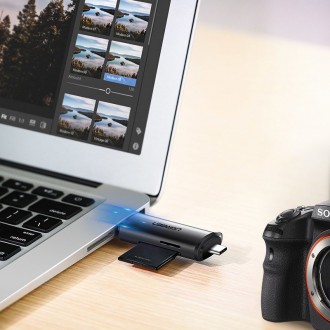 [ON RETURN] Ugreen SD / micro SD card reader for USB 3.0 / USB Type C 3.0 gray (50706)