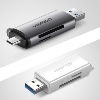 [ON RETURN] Ugreen SD / micro SD card reader for USB 3.0 / USB Type C 3.0 gray (50706)