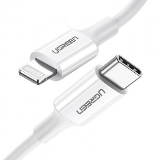 Ugreen cable USB Type C - Lightning MFI 1m 3A 18W white (10493)