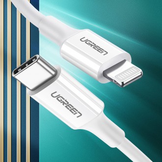 Ugreen cable USB Type C - Lightning MFI 1m 3A 18W white (10493)