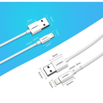 Ugreen cable USB - Lightning MFI 1m 2,4A white (20728)