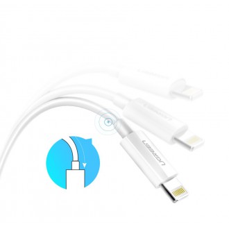 Ugreen cable USB - Lightning MFI 2m 2.4A white (20730)