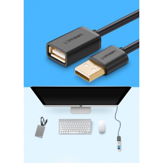 Ugreen cable adapter USB (female) - USB (male) 1m black (10314)